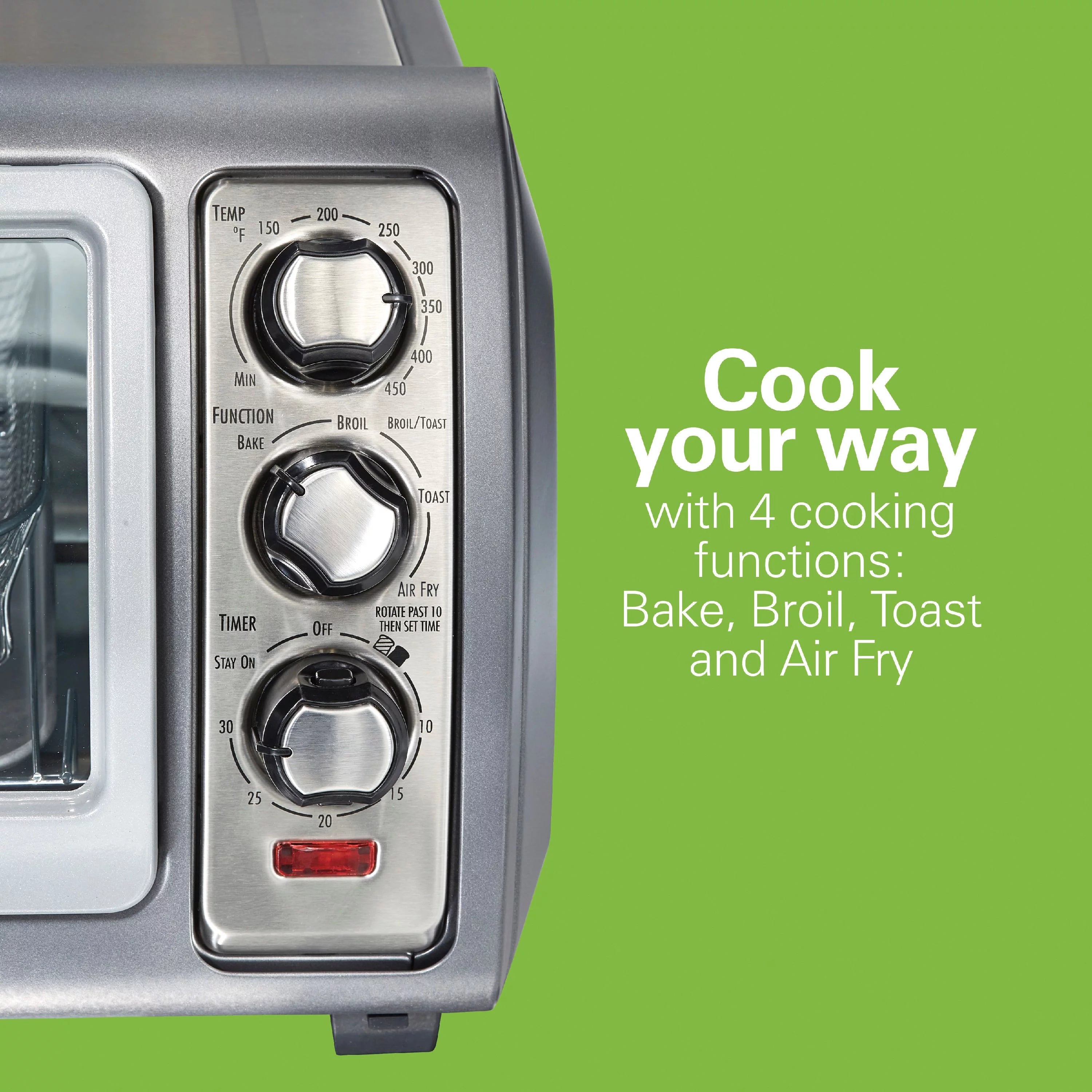 Air Fryer Toaster Oven with Easy Reach Door, 6 Slice Capacity, Stainless Steel Z5226