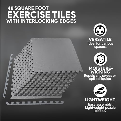 Puzzle Exercise Mat with EVA Foam Interlocking Tiles for MMA, Gymnastics and Home Gym N211438