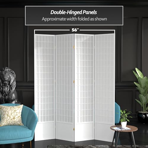 7 ft. Tall Window Pane Shoji Screen Room Divider, 3 Panels T5246