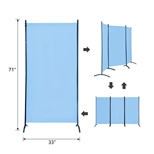 4 Panel Folding Room Divider Privacy Screen with Steel Frame P539789