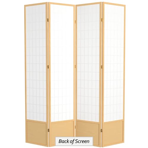 7 ft. Tall Window Pane Shoji Screen Room Divider, 3 Panels T5246