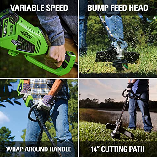 Cordless Brushless String Trimmer with Battery and Charger F651175