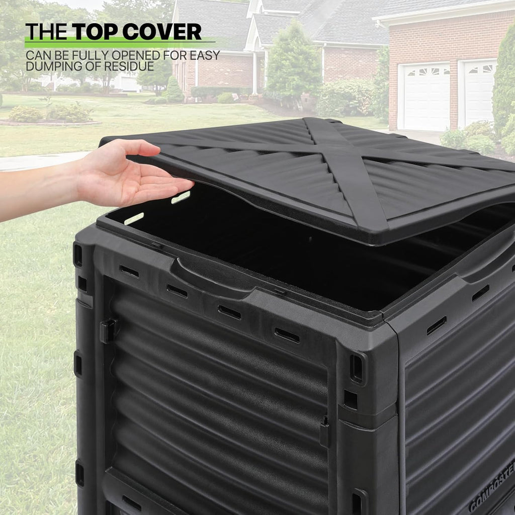 80 Gal Garden Compost Bin, BPA Free, Outdoor Compost Box G529864