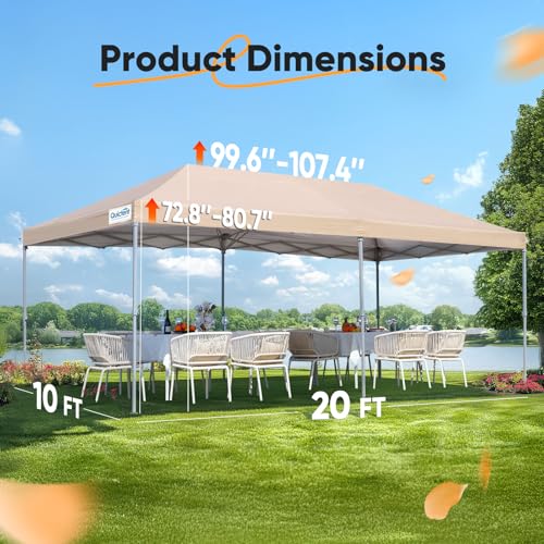 Pop up Canopy Tent 10x20ft Waterproof with Roller Bag O882