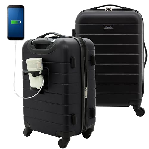 Smart Luggage Set with Cup Holder and USB Port, 20-Inch Carry-On K967