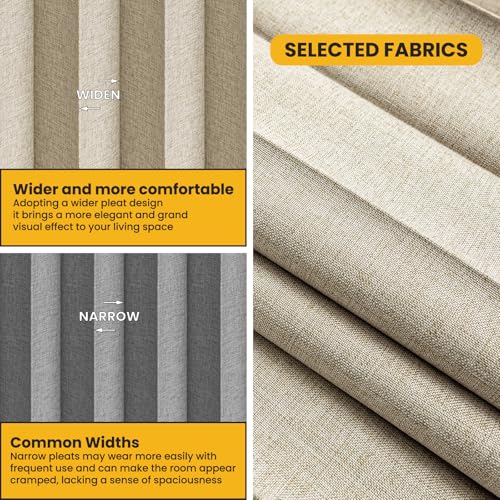Accordion Room Divider Curtains with Ceiling Track, Grey, W100 x L84 J296