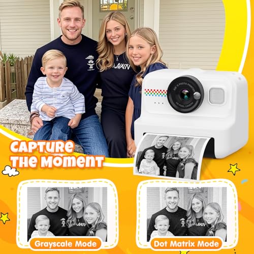 Kids Instant Print Camera 1080P HD with 3 Rolls Paper & 32GB Card V473
