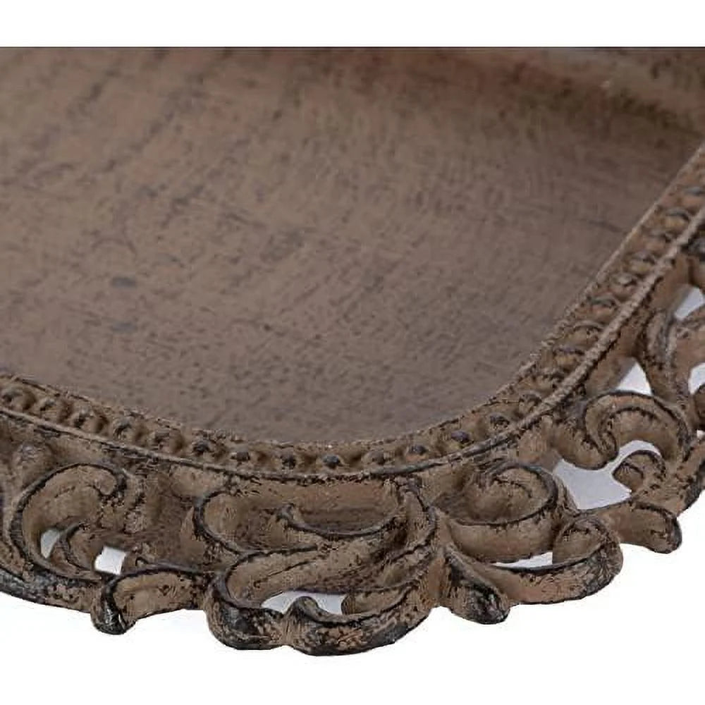 Ceramic Butter Dish with Metal Leaf Design V8413