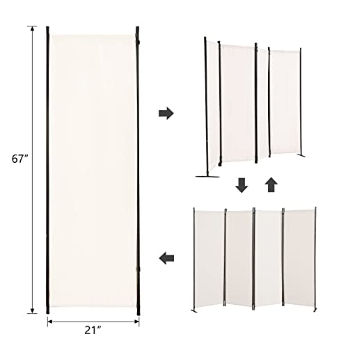 6 Panel Room Divider, Folding Privacy Screen, Freestanding Partition for Home Office P507