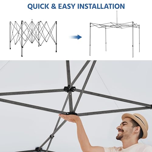 Heavy Duty Pop Up Canopy Tent 10x20 with Wheeled Carry Bag, White X6840