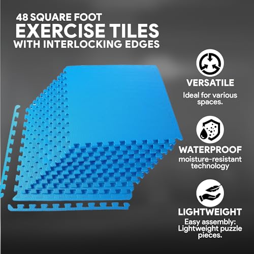 Puzzle Exercise Mat with EVA Foam Interlocking Tiles for MMA, Gymnastics and Home Gym N211438