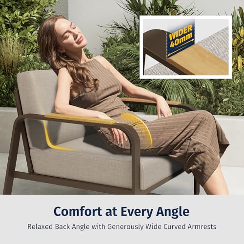 4-Piece Outdoor Patio Set with Sofa and Tempered Glass Table F97509