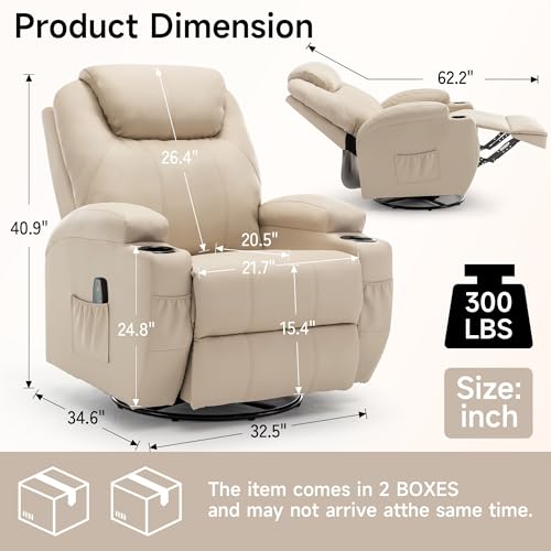 Rocking Recliner Chair with Massage and Heat E368