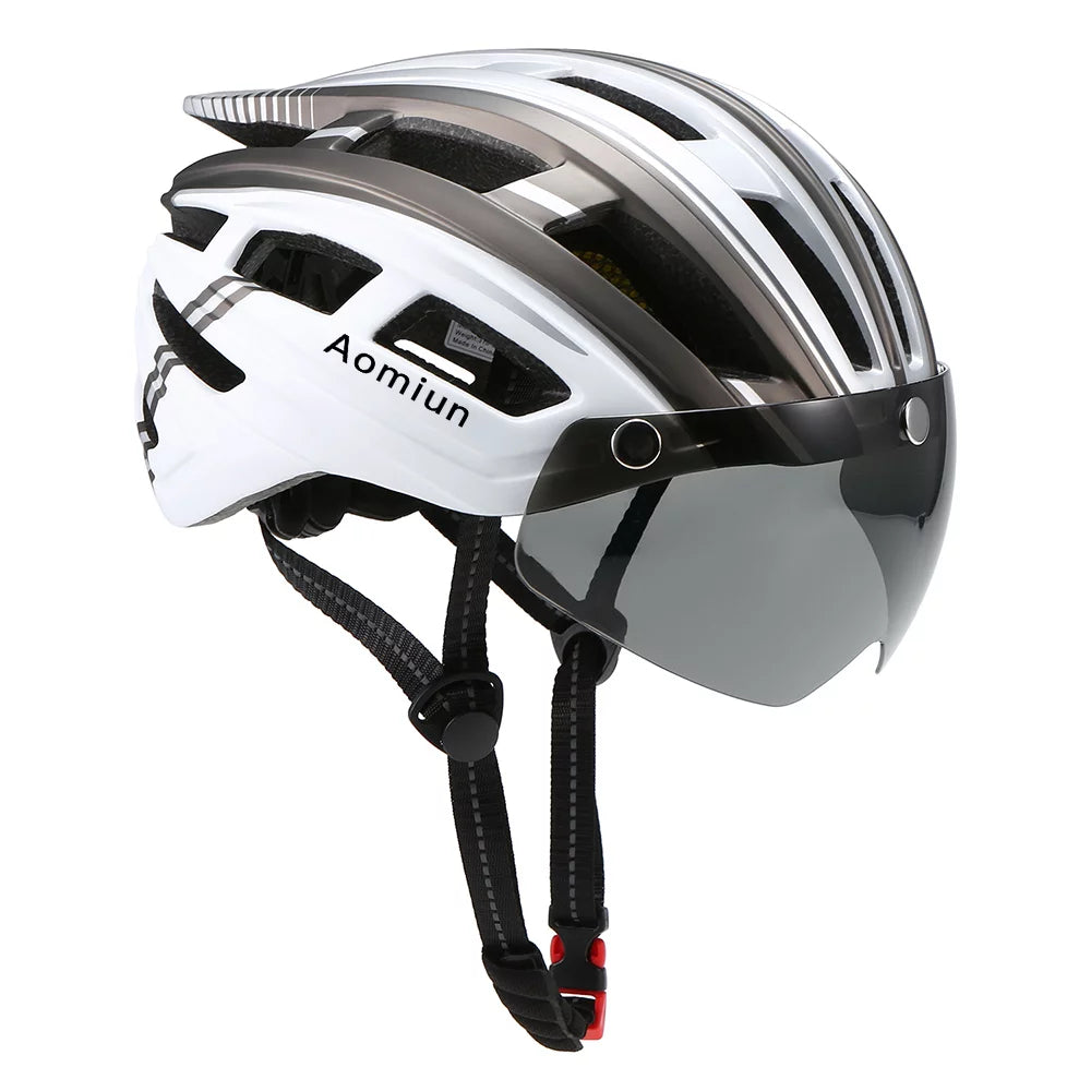 Mountain Bike Helmet with Back Light and Detachable Visor N683165