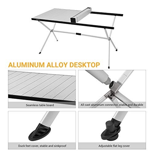 Folding Camping Table Portable Aluminum Roll Up Lightweight for Outdoor Picnic F98743