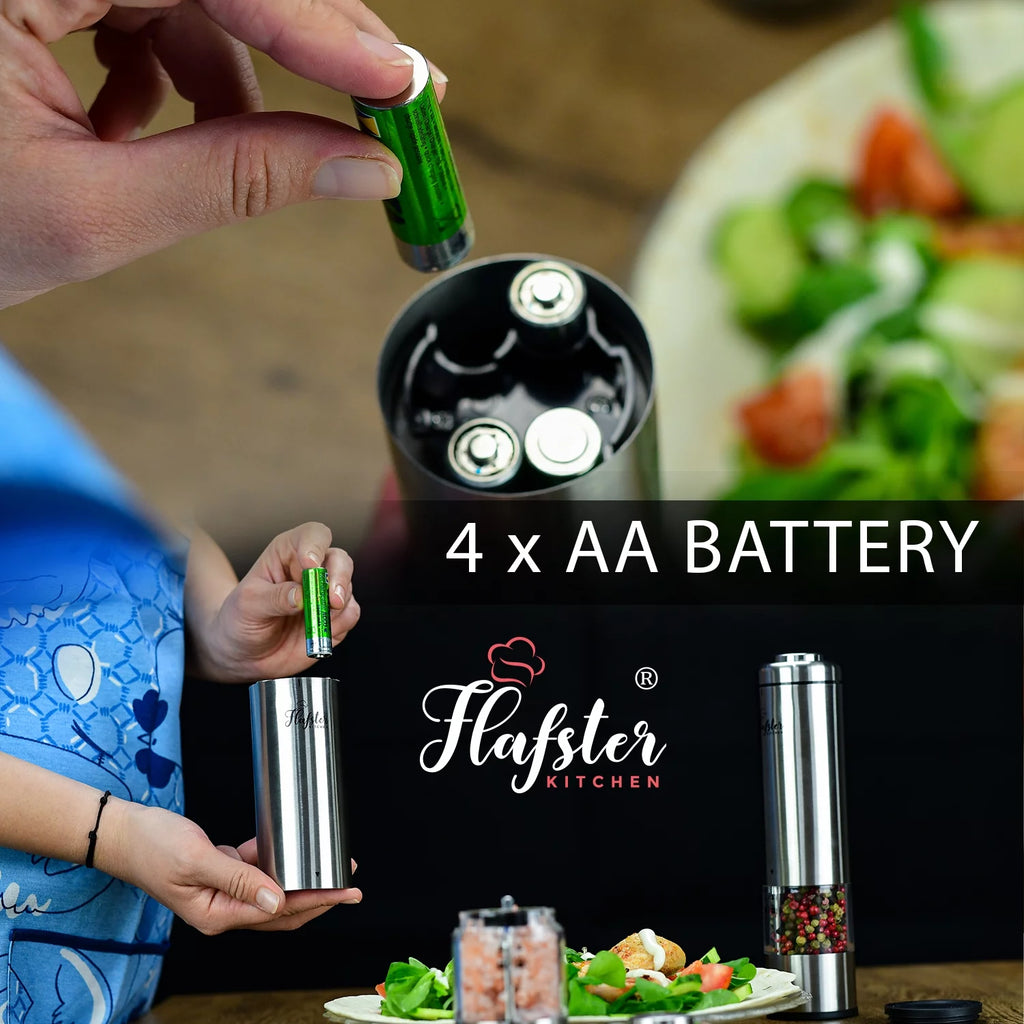 Electric Salt and Pepper Grinder Set, Battery Operated Shakers (2) L92987