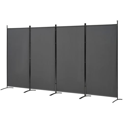 3 Panel Room Divider Folding Partition Privacy Screen, Freestanding Fabric Panel, 102" W x 71" H, Black V153