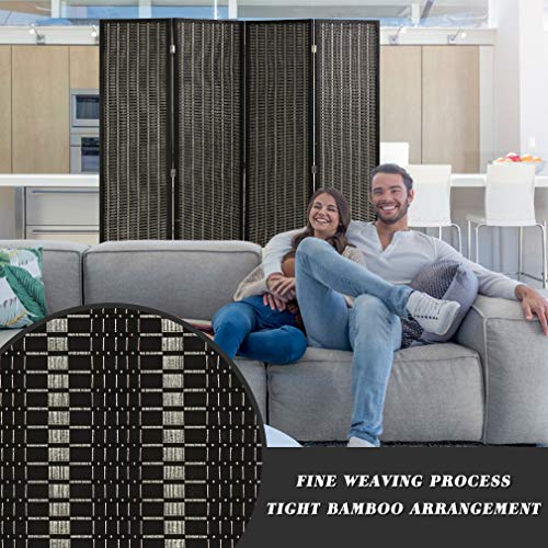 Bamboo Room Divider 6 Panel Folding Privacy Screen for Home L99111