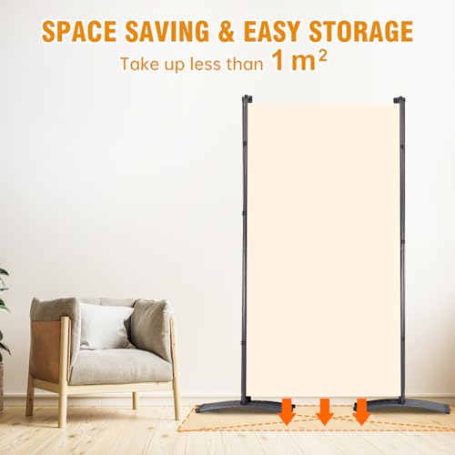 Room Divider Screen 3 Panel Folding Partition with Metal Frame, Grey M4968