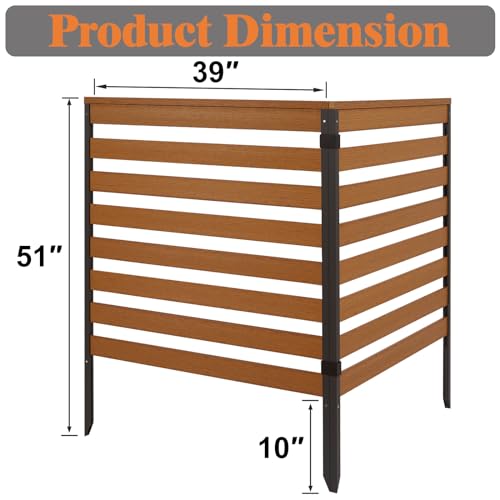 Outdoor Privacy Screen with Heavy Duty Stakes, Weather Resistant, 51"H x 39"W, 2-Panels M2288