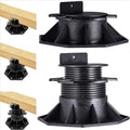 12Pack Adjustable Deck Support Pedestal Deck Foundation Base Support for Floating Deck Platform Deck Floor Height Adjustment Raising from 1-3/16" to 2-3/8", Black