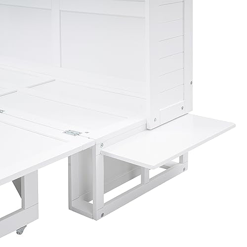 Queen Size Murphy Bed with Cabinet and LED Lights P178570