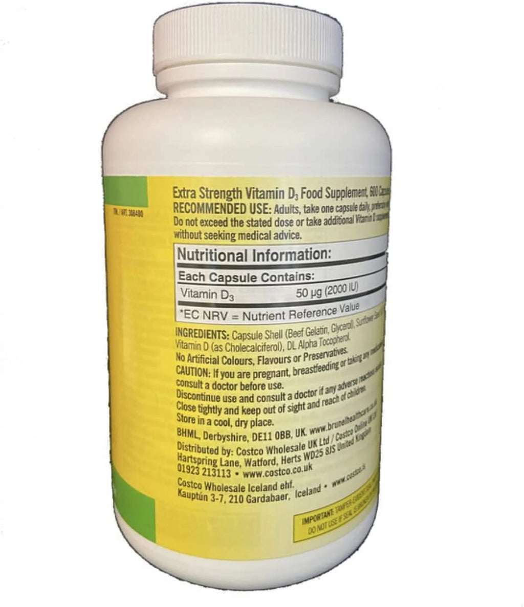 Vitamin D3 600 Softgels, 2-Pack N102