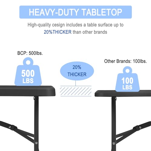 Heavy Duty Portable Folding Table for Dining, Parties, and Camping E6001
