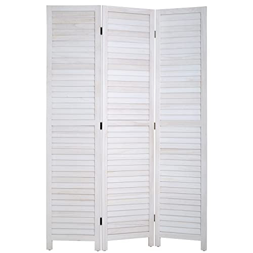 6 Panel Wood Room Divider Freestanding White 5.57 FT S6393