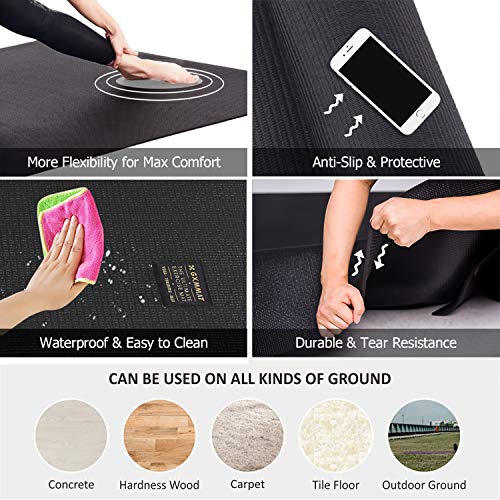 Large Yoga Mat 6x4 6x6 7x5 Extra Thick Non-Slip Exercise Mat for Pilates Stretching Meditation S2365