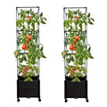 Trellis Planter Box with Caster, 2 Pack 63" Large Outdoor Adjustable Garden Planter Box with Trellis for Climbing Plant and Vegetables with Caster-Size 15.7" (L) x11.8 (W) x63 (H)