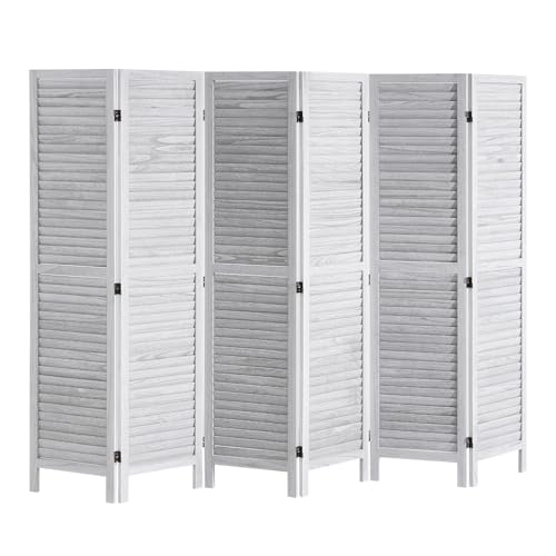 Wood Room Divider, 4 Panel Folding Privacy Screen, 66.9 Inches Tall, Indoor Wooden Partition A907