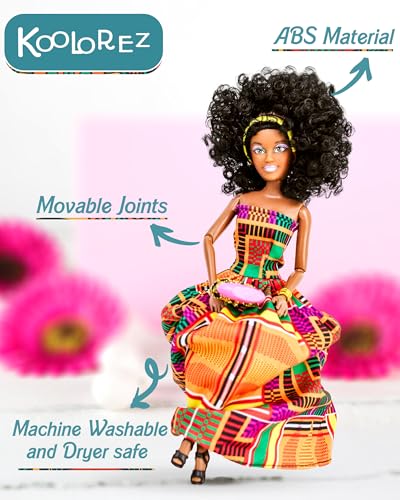 Black Doll Set with Movable Joints for Girls P68886