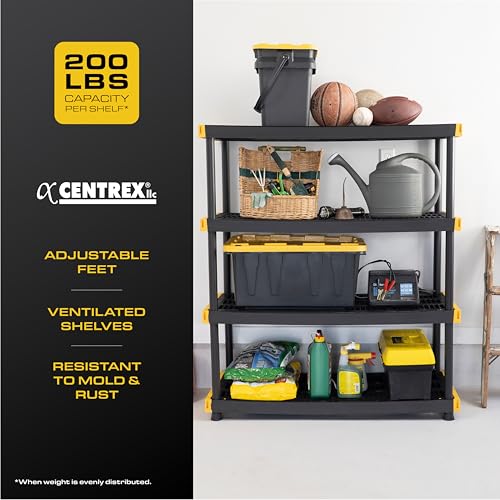 5-Tier Heavy Duty Plastic Storage Shelving Unit, 200lbs per Shelf, Indoor/Outdoor C860