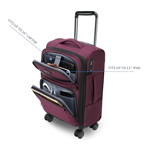 Softside Expandable Carry On Luggage with Spinner Wheels and TSA Lock, 20-Inch R869
