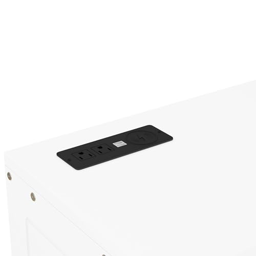 Murphy Bed Chest with Shelves, Foldable Wood Platform Bed Frame I45495