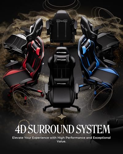 Gaming Chair with Speakers, Footrest, High Back Ergonomic Recliner H4666