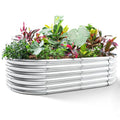Galvanized Raised Garden Bed Kit, Oval Metal Planter Box for Vegetables E707229