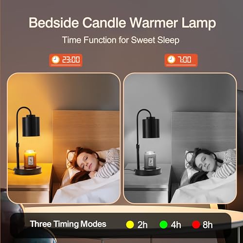 Candle Warmer Lamp with Timer, Dimmer, Height Adjustable, 2 Bulbs L136607
