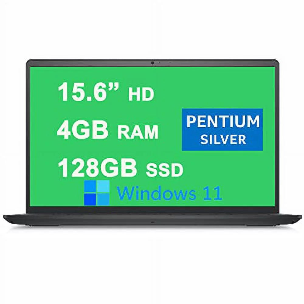 Dell Inspiron 15 3000 3510 Laptop 15.6” HD Narrow Border Display Intel Quad-Core Pentium Silver N5030 Processor 4GB RAM 128GB SSD Intel UHD Graphics 605 USB3.2 Win11 Carbon Black