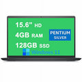 Dell Inspiron 15 3000 3510 Laptop 15.6” HD Narrow Border Display Intel Quad-Core Pentium Silver N5030 Processor 4GB RAM 128GB SSD Intel UHD Graphics 605 USB3.2 Win11 Carbon Black