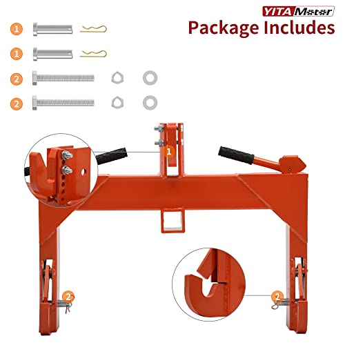 3 Point Quick Hitch, 3000 lbs 2" Receiver for Category 1 & 2 Tractors U55859