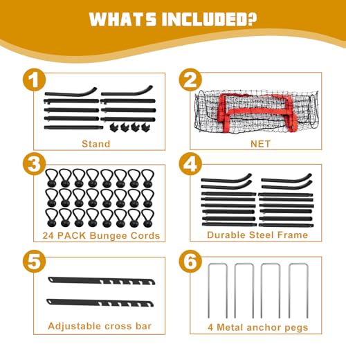 Adjustable Volleyball Net 7x4 Ft for Training Practice O34878