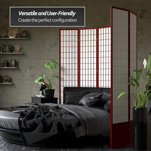 7 ft. Tall Window Pane Shoji Screen Room Divider, 3 Panels T5246
