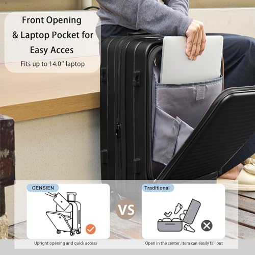 Expandable Carry-On Luggage, Hardside, Spinner Wheels, TSA Lock, 20-Inch U64815