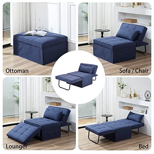 Sofa Bed Folding Ottoman Couch with Adjustable Backrest, Dark Grey C9023