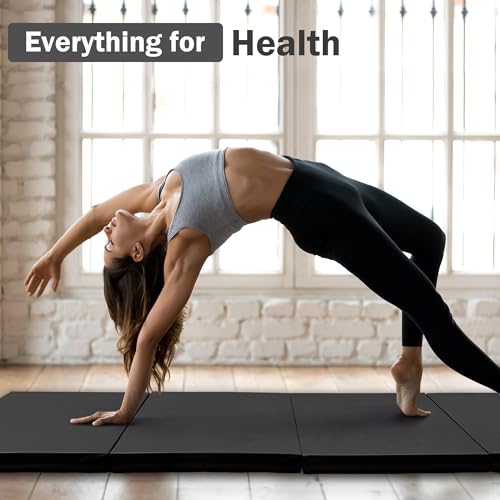 Folding Exercise Gymnastics Mat 4x10x3 Inch with Carrying Handles G881552