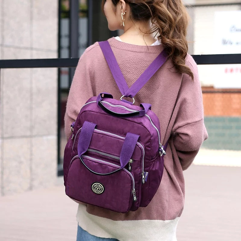 Women's Lightweight Nylon Tote with Multiple Pockets S670