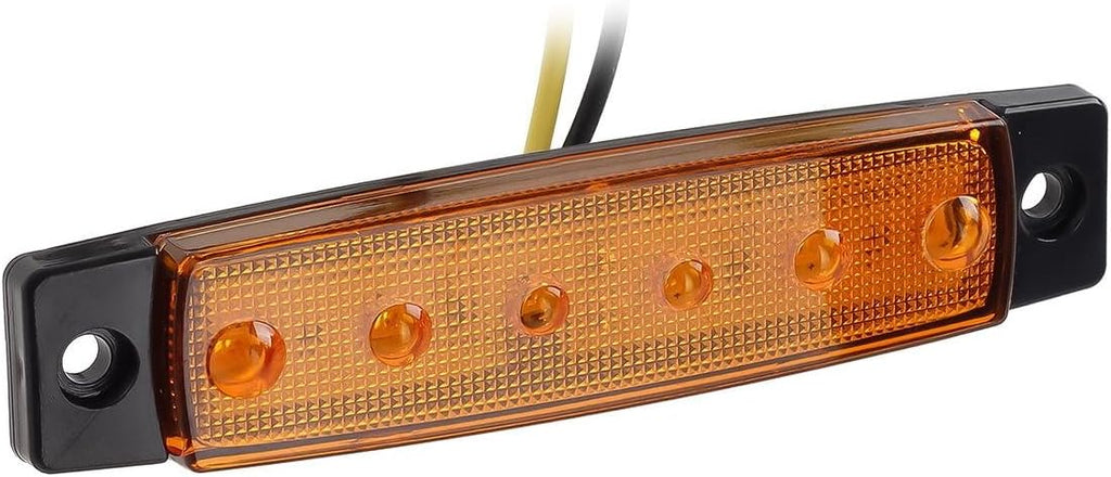 20Pcs Thin 3.8" 6 LED Amber Clearance Lights for Trucks Trailers J3891