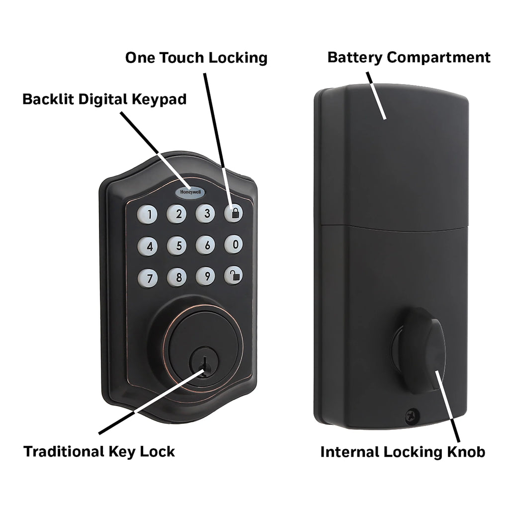Electronic Entry Deadbolt with Keypad, Oil Rubbed Bronze J7444